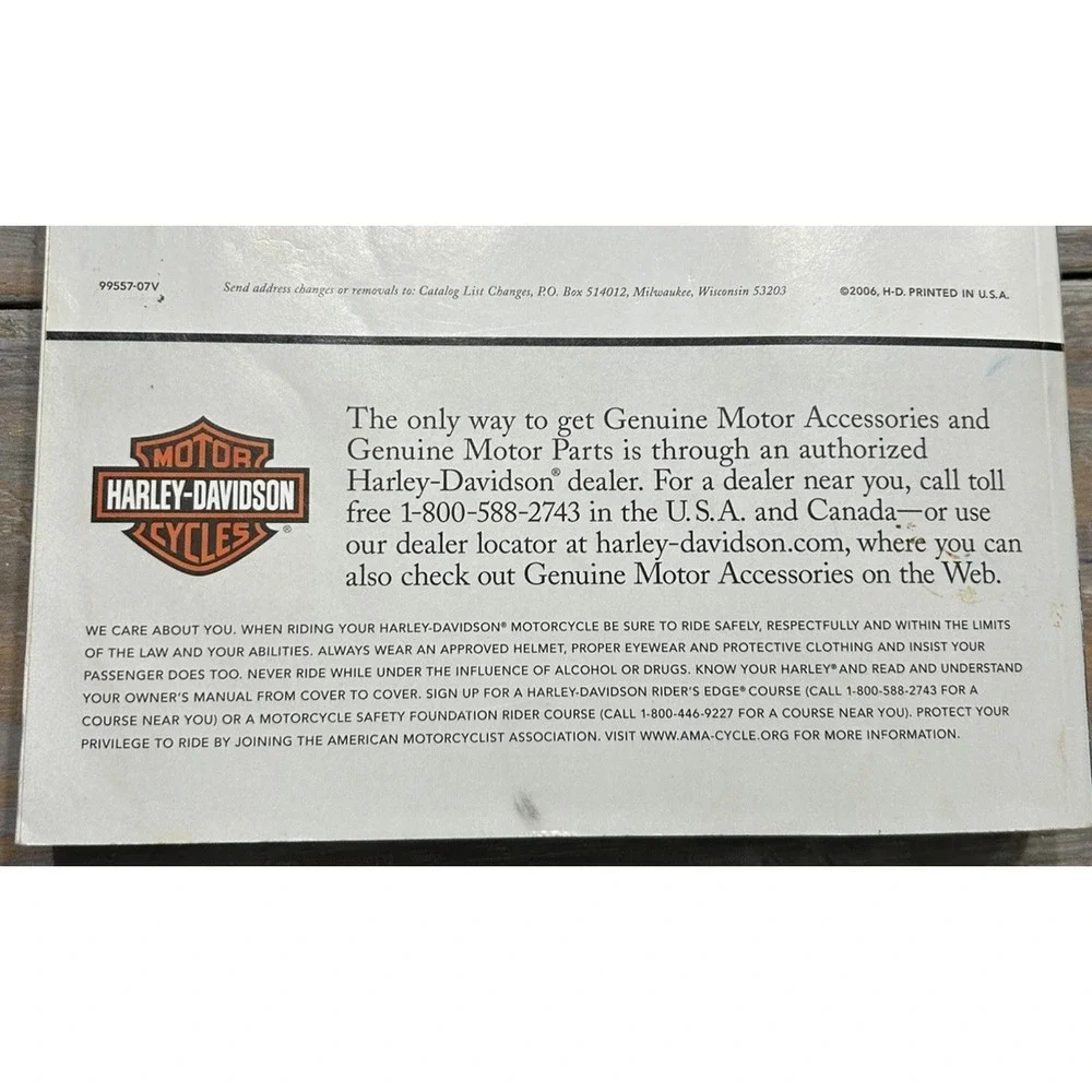 Harley-Davidson 2007 Genuine Motor Parts & Accessories Catalog Motorcycle OEM